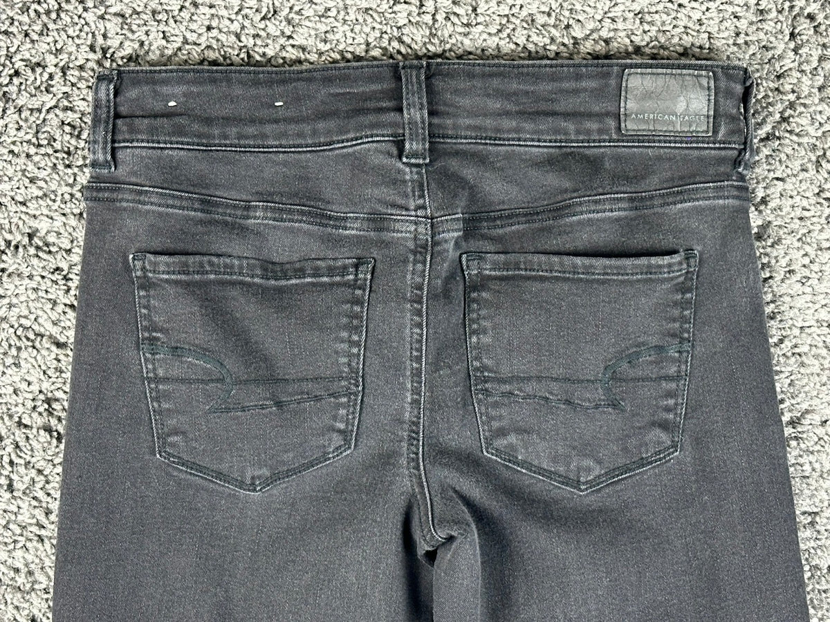 American Eagle Womens 10 Black Wash Ne(x)t Level Stretch Artist Flare Jeans