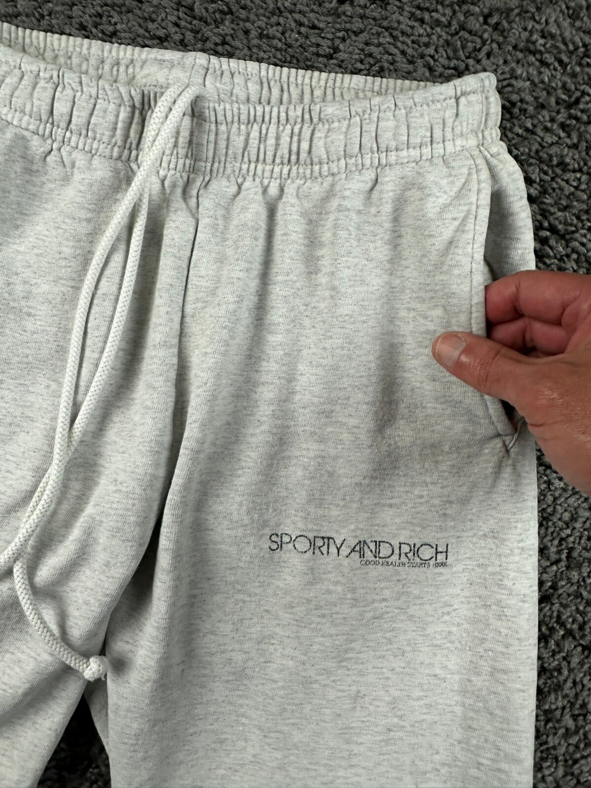Sporty & Rich Good Health Starts Here Sweatpants Heather Gray Joggers Womens XS