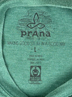 prAna Men's Colorblocked Organic Cotton T-Shirt Green Brown White Large