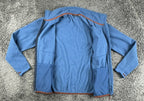 L.L.Bean Fleece Jacket Men Blue Full Zip Waffle Knit Thumbhole Cuffs Sz L