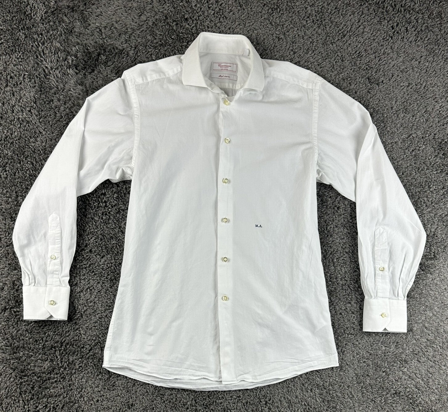 Camicissima Milano Dress Shirt Mens 39/15.5 White Extra Slim Fit Model Crema