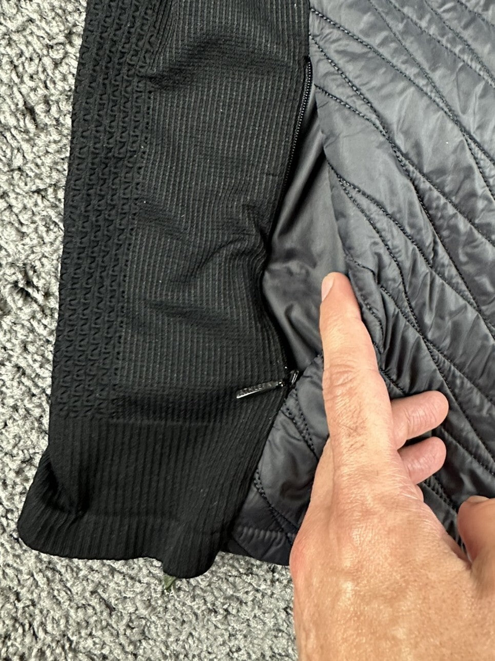 Athleta Womens XL Flurry Force Insulated PrimaLoft Jacket 2.0 Black Full Zip