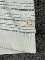 Marine Layer Men's Textured Crew Striped Long Sleeve Pullover Off-White XL