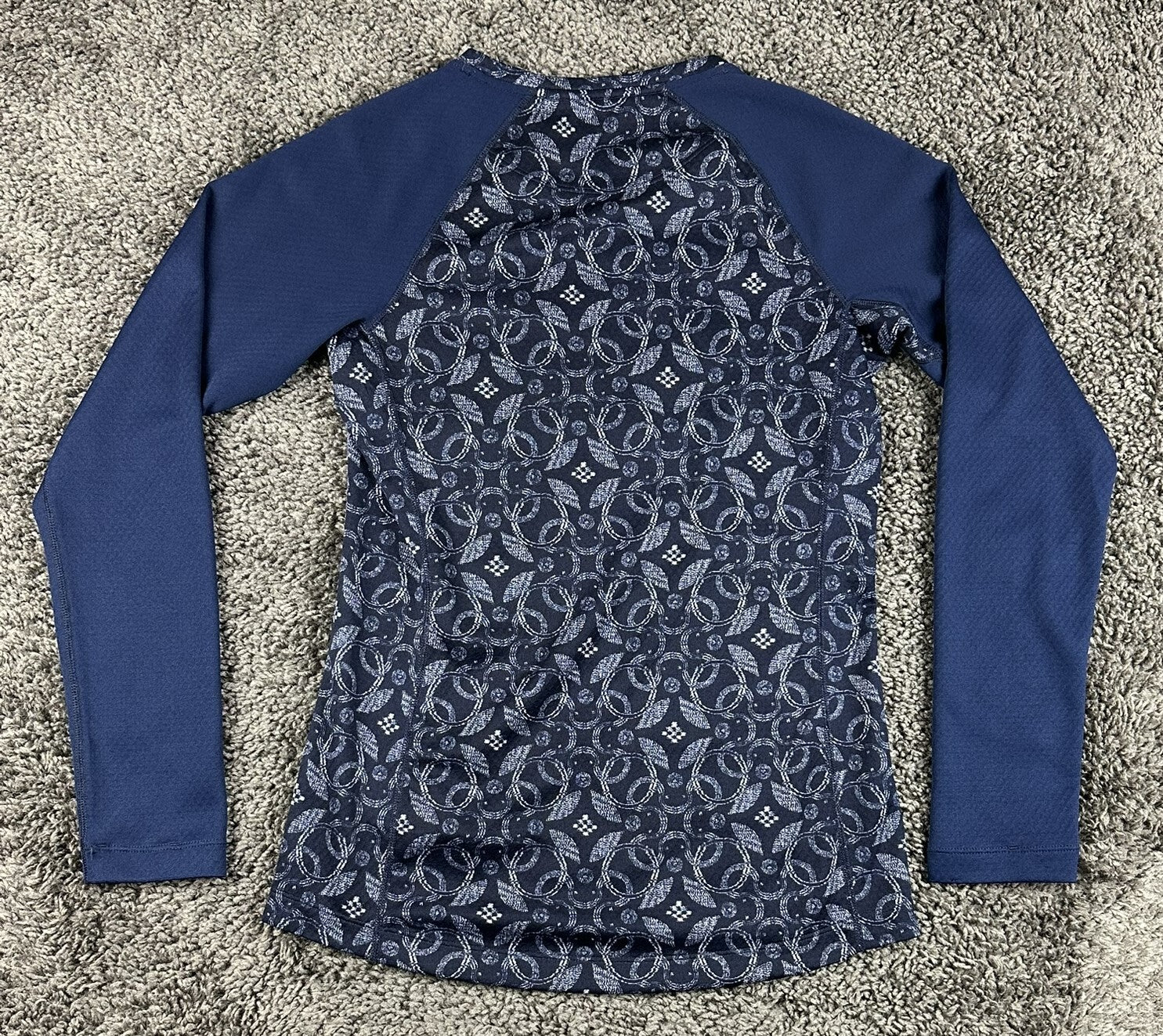 Patagonia Capilene Midweight Womens Blue Long Sleeve Patterned Baselayer Sz S