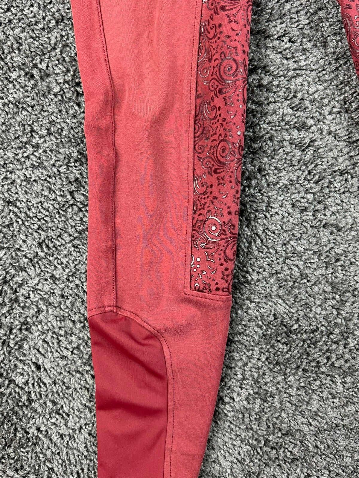 Piper by SmartPak Womens 26R Berry Red Silicone Full Seat Equestrian Breeches