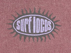 Surf Locos Mens XL Sunburst Oval Logo Washed Plum Burgundy T-Shirt Made in USA