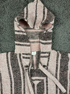 Vintage Artesanias Baja Hoodie Drug Rug Pullover Striped Sweater Mexico Size M