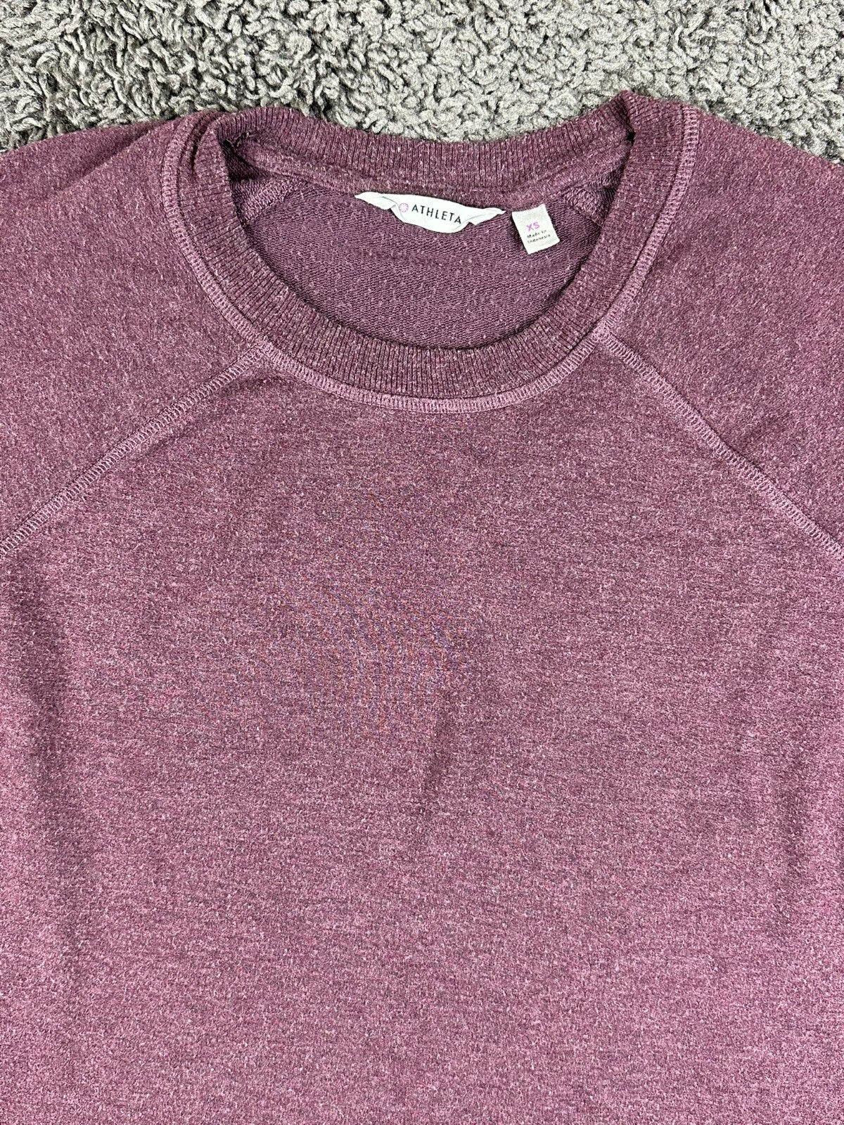 Athleta Criss Cross Sweatshirt Dress Purple Plum XS Long Sleeve Modal