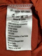 Rhythm Womens Linen Blend Wide Leg Pants Orange Sz 2 Floral Embroidered Pull On