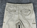 Union Mens M Khaki Stretch Cargo Jogger Pants Zipper Pockets