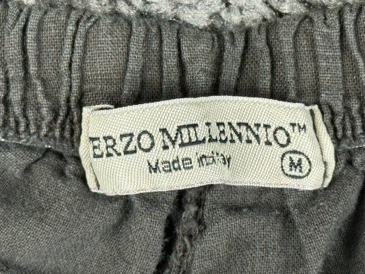 Terzo Millennio Womens M Charcoal Linen Blend Wide Leg Crop Culotte Pants