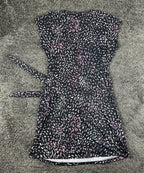Nicole Miller Original Womens M Black Pink Speckled Knot Dress