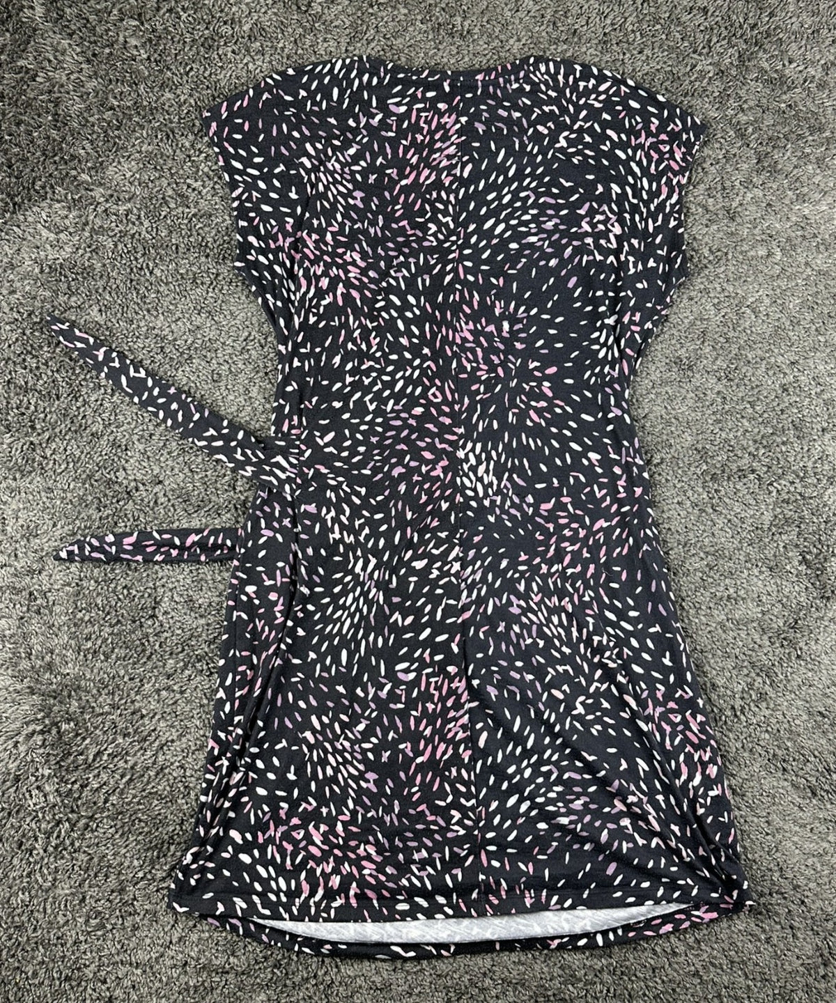 Nicole Miller Original Womens M Black Pink Speckled Knot Dress