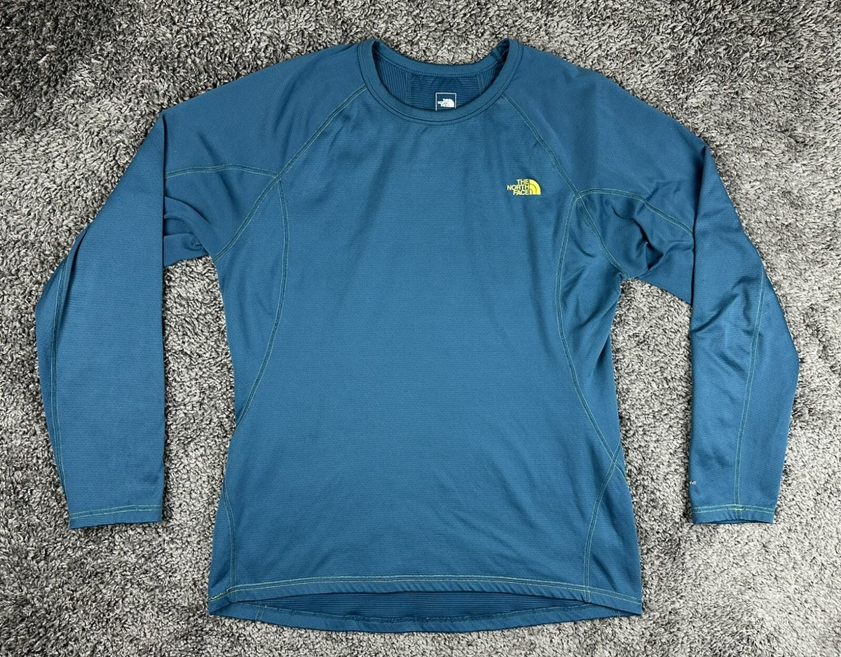 The North Face Men's Large L Long Sleeve Athletic Shirt Blue Teal