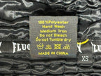 FLUORY Mens XS Black Muay Thai Shorts Gold Brocade Dragon Thai Script Boxing
