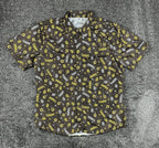 San Diego Padres Men's Large L BDA Hawaiian Shirt Button Up All Over Print SGA