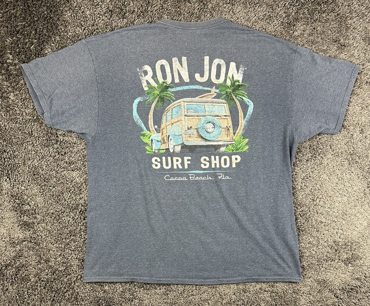 Ron Jon Surf Shop Men's XXL Heather Gray Graphic T-Shirt (Cocoa Beach, Fla.)