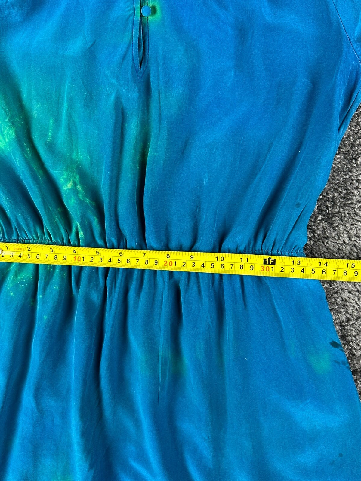 Amanda Uprichard Womens S Silk Dress 1of1 Custom Tie Dye Blue Boho Luxury Mini