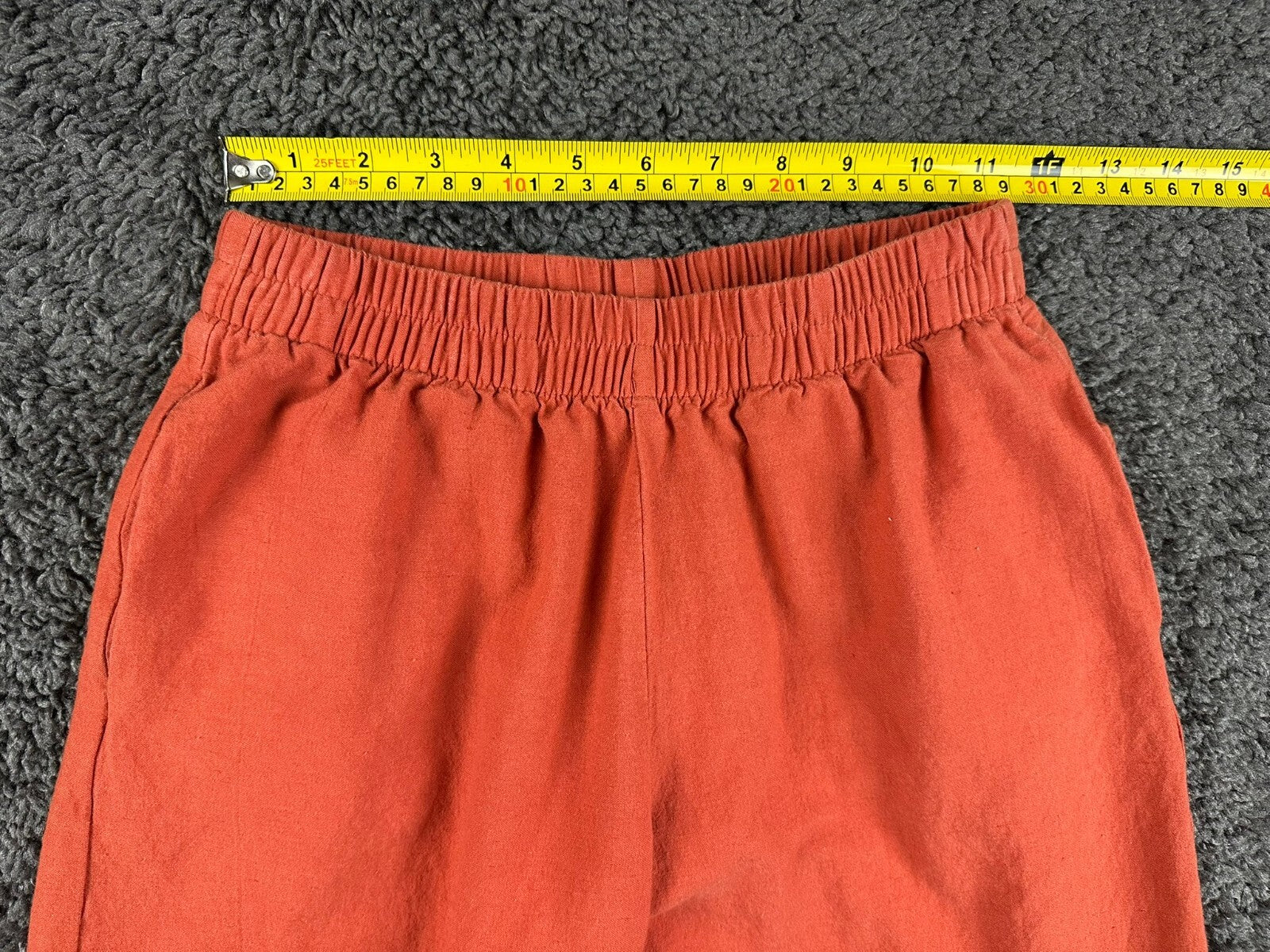 Rhythm Womens Linen Blend Wide Leg Pants Orange Sz 2 Floral Embroidered Pull On