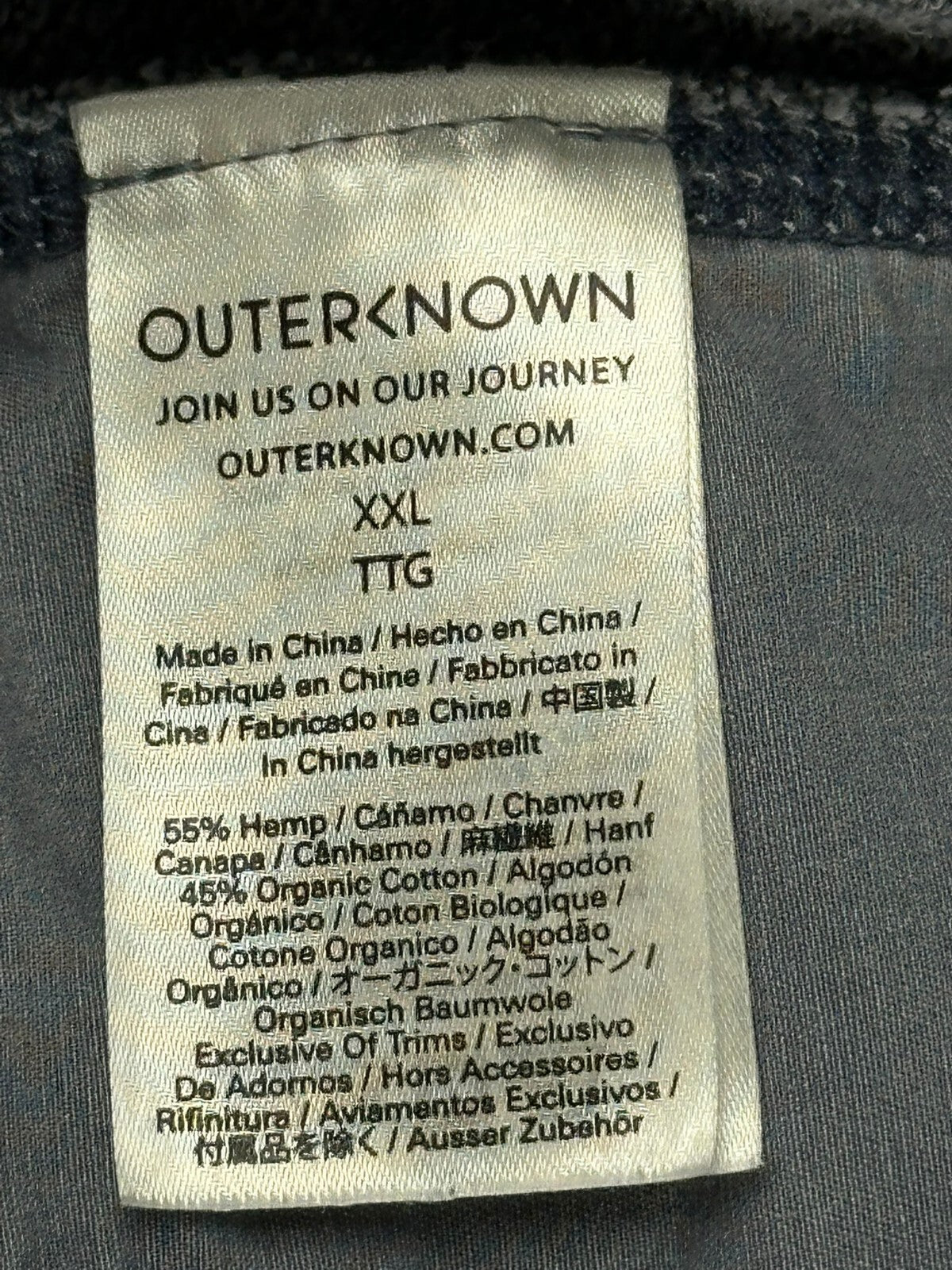 Outerknown Sur Sweatshorts Mens Faded Black Hemp Organic Cotton Blend Shorts XXL