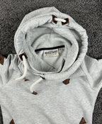 Naketano Womens Gray Cowl Neck Hoodie Pullover Sweatshirt Owl Rope Patch Sz M