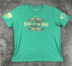 Grunt Style Battle of the Bulge American Flag Military T-Shirt Mens Green Sz XL