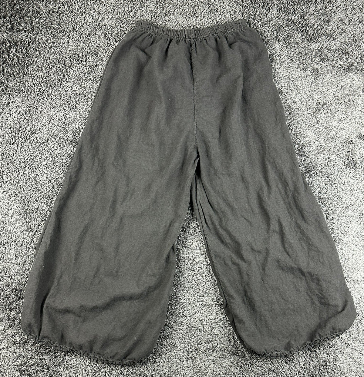Terzo Millennio Womens M Charcoal Linen Blend Wide Leg Crop Culotte Pants