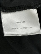 Eileen Fisher Black Stretch Silk Jersey Scoop Neck Short Sleeve Tunic Top Sz XL