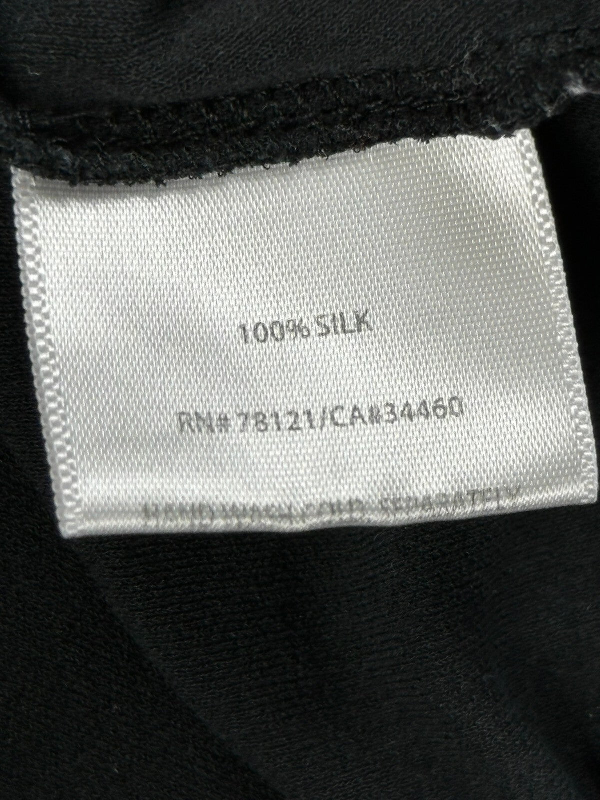 Eileen Fisher Black Stretch Silk Jersey Scoop Neck Short Sleeve Tunic Top Sz XL
