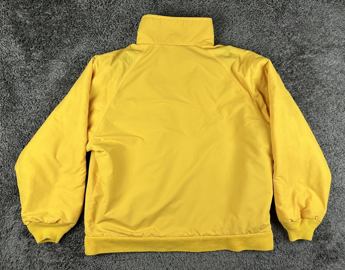 Vintage Lands End Mens L Yellow Fleece Lined Thinsulate Squall Bomber Jacket