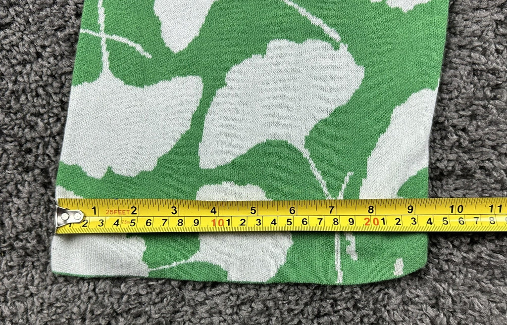 Diane von Furstenberg Womens M Green Ginkgo Sweater Knit Flare Pants