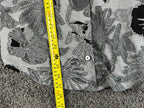Vintage 90s Snoskins Womens XL Black Grey Floral Button Up Shirt Textured USA