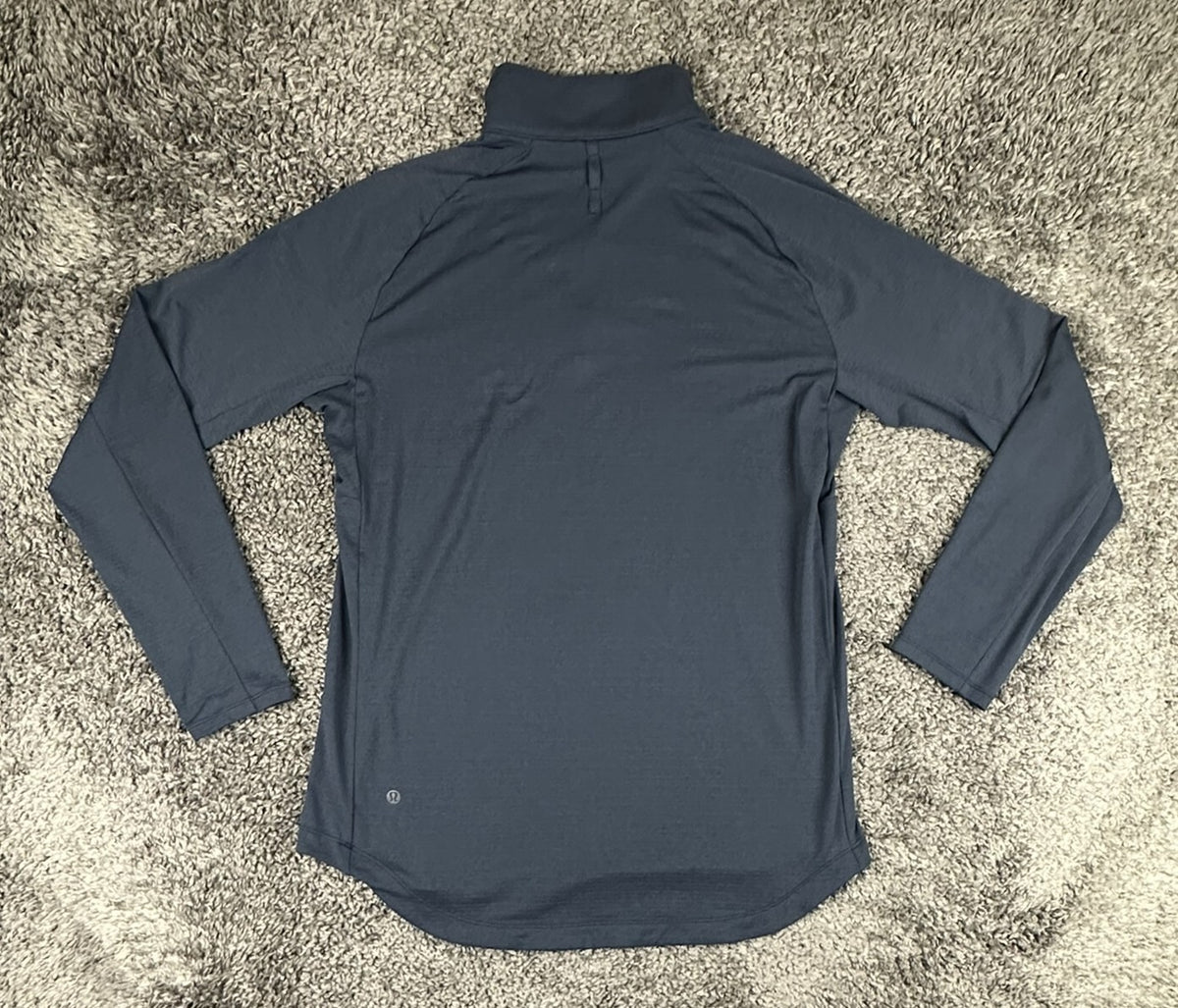 Lululemon Mens L Drysense Training Half Zip Pullover Navy Blue
