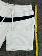 Nike NSW HBR Big Swoosh Fleece Shorts Mens XL White Black AR3161-100