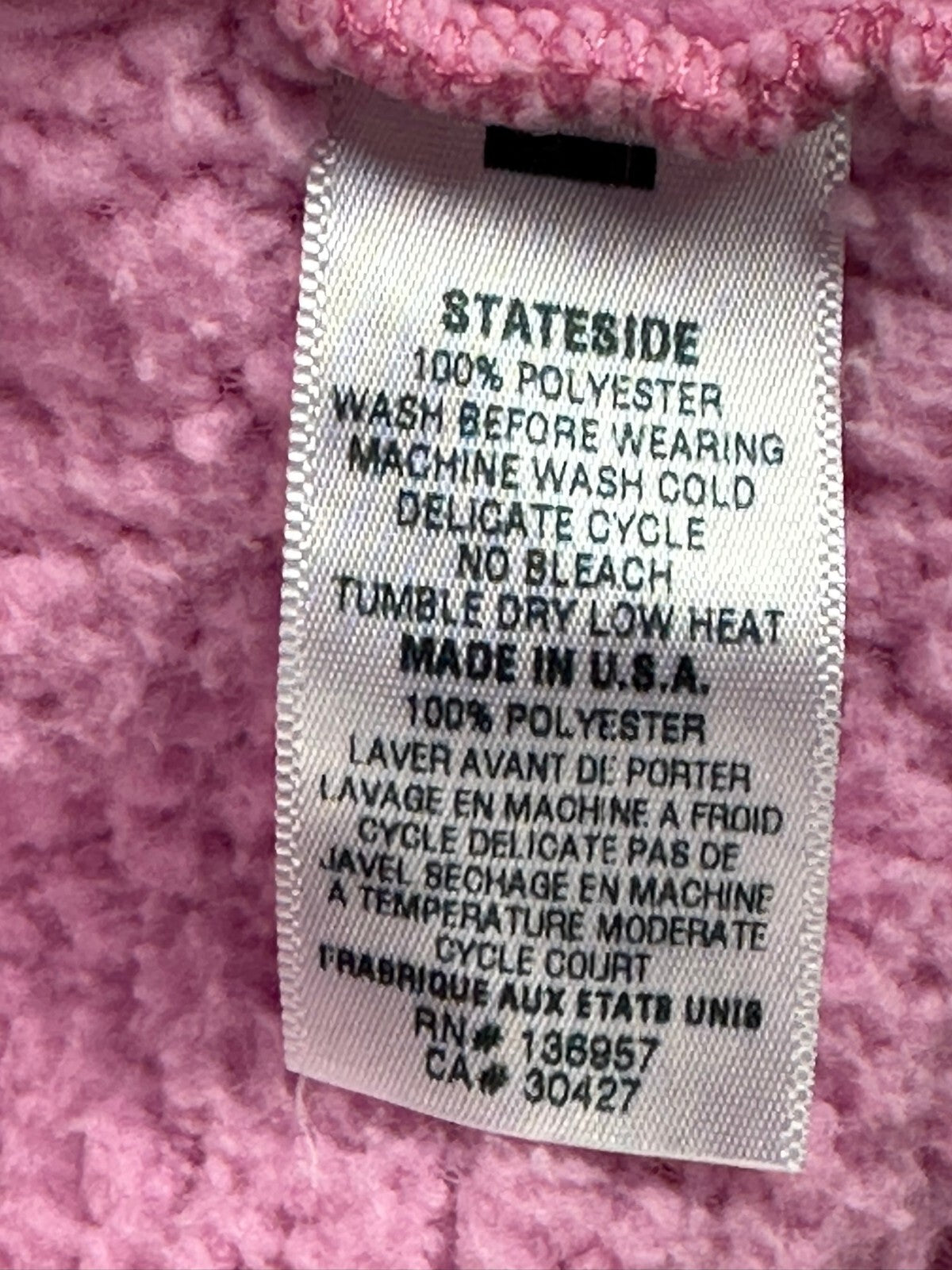 Stateside Womens XS Pink Sherpa Fleece Pullover Sweatshirt Mock Neck Top USA