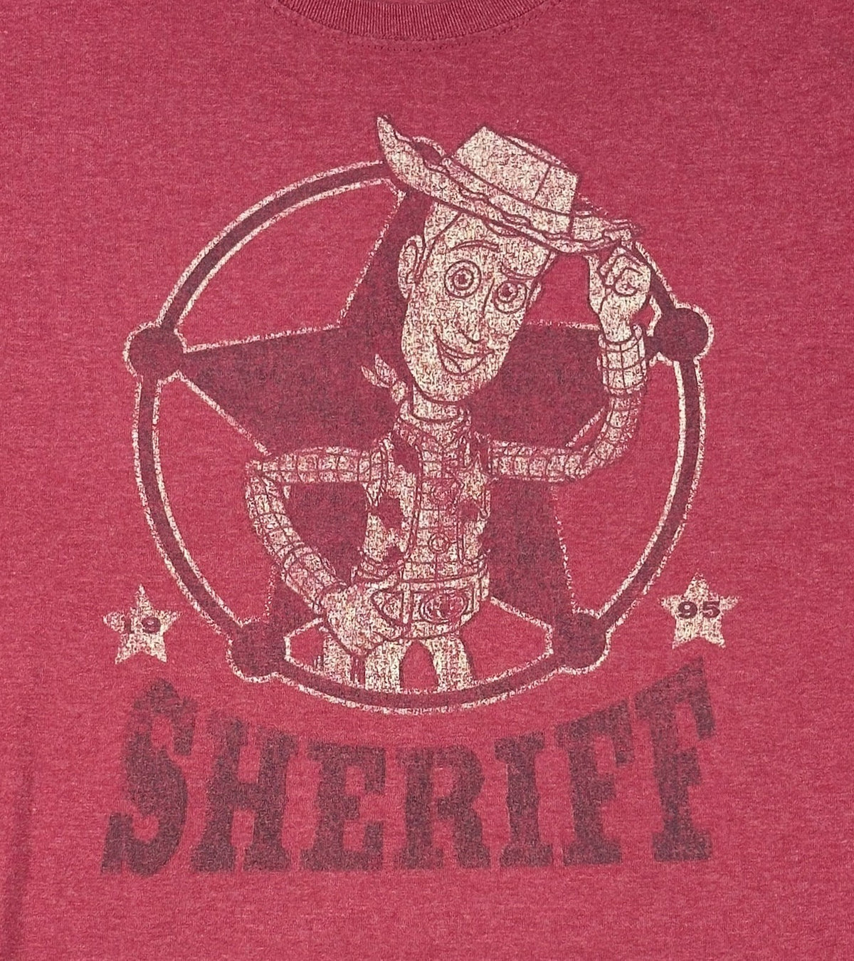 Pixar Toy Story Sheriff Woody Graphic T-Shirt Red Heather XL