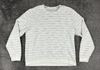 Marine Layer Men's Textured Crew Striped Long Sleeve Pullover Off-White XL