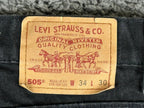 Vintage Levis 505 Jeans Mens 34x30 Black Made In USA Painted Distressed Grunge