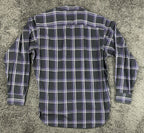 Bugatchi Uomo Mens XL Black Purple Plaid Long Sleeve Button Up Shirt Casual Top