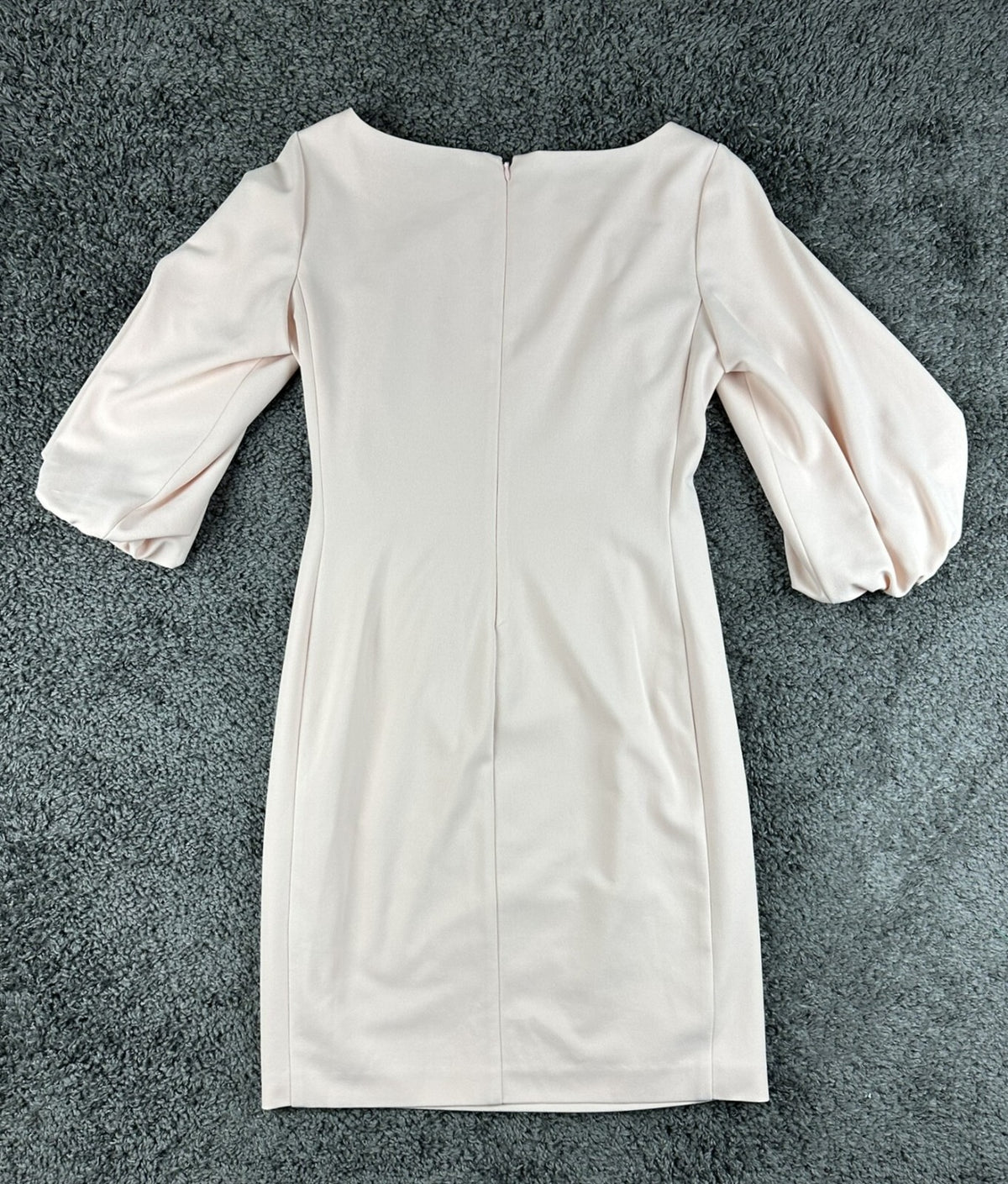 Lauren Ralph Lauren Womens 8 Blush Pink Ruched Balloon Sleeve Sheath Dress