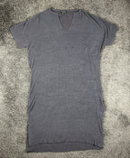 Barefoot Dreams CozyChic V-Neck Shirt Dress Gray One Size Plus Short Sleeve
