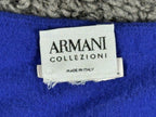 Armani Collezioni Womens Medium Blue Black Crewneck Knit Sweater Italy