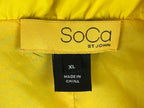 SoCa St. John Womens XL Yellow Belted Lightweight Windbreaker Rain Jacket Coat