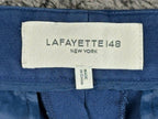 Lafayette 148 New York Womens 2M Night Out Blue Wool Silk Trousers Pants
