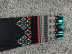 Cache Dress Womens XS Sheath Teal Black Geometric Print Long Sleeve Midi Dress