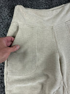 Athleta Coaster Luxe Waffle Jogger Pants Womens Beige High Rise Tencel Sz M