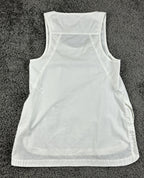 Athleta Womens XXS White Scoop Neck Tank Top Stretch Poplin Sleeveless Shirt