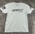 Grunt Style Send It Mortar Shirt Mens Gray Military Patriotic Graphic Tee Sz XL