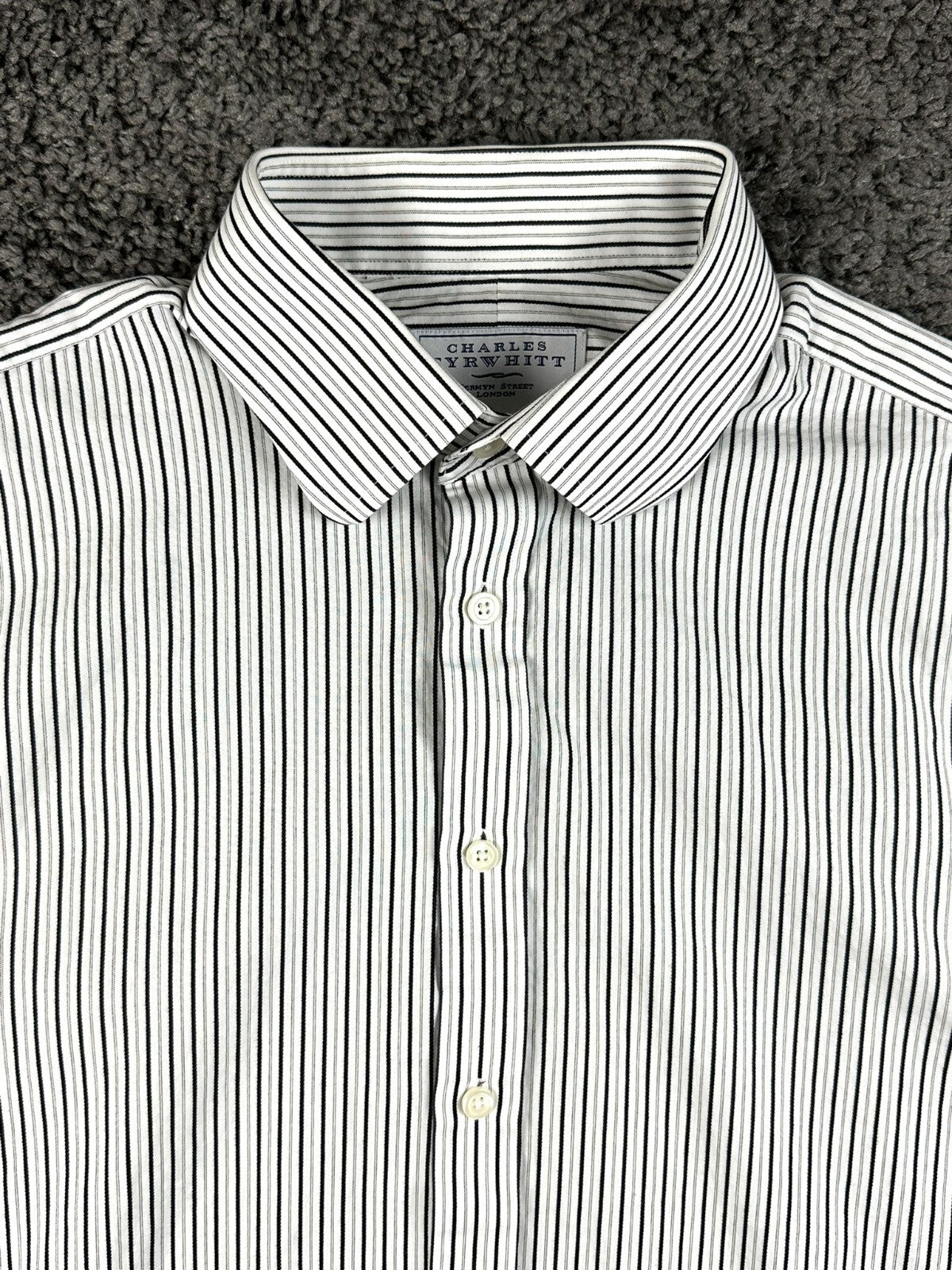 Charles Tyrwhitt Mens 16.5/34 Striped Dress Shirt French Cuff 100% Cotton