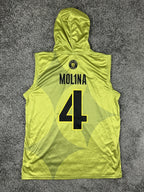 Hitting Bombs Apparel Steelers #4 MOLINA Mens Large Lime Green Sleeveless Hoodie
